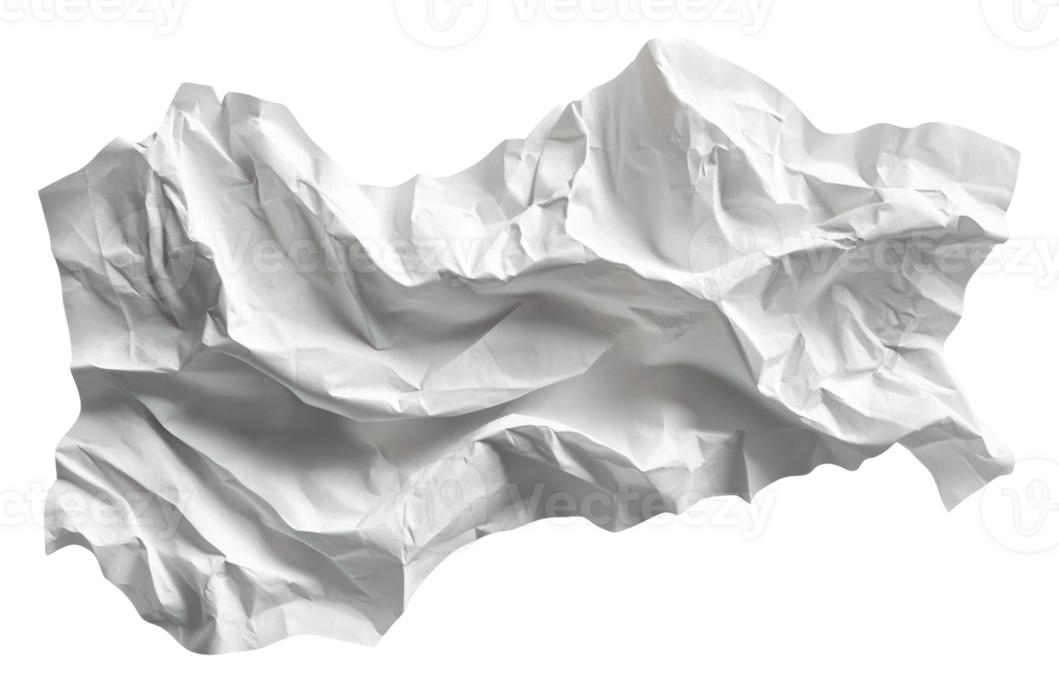 Crumpled white paper creates textured background png