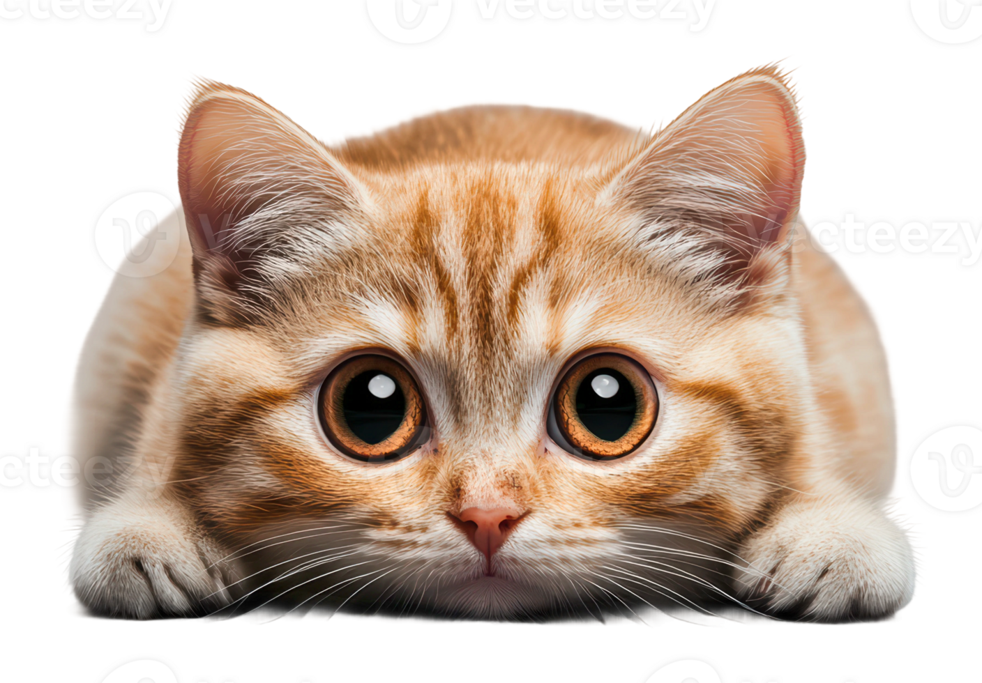 Cute orange cat preparing to pounce playfully png