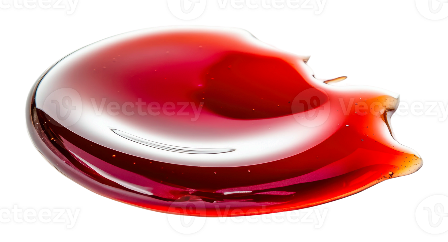 Bright red glossy liquid on white background png