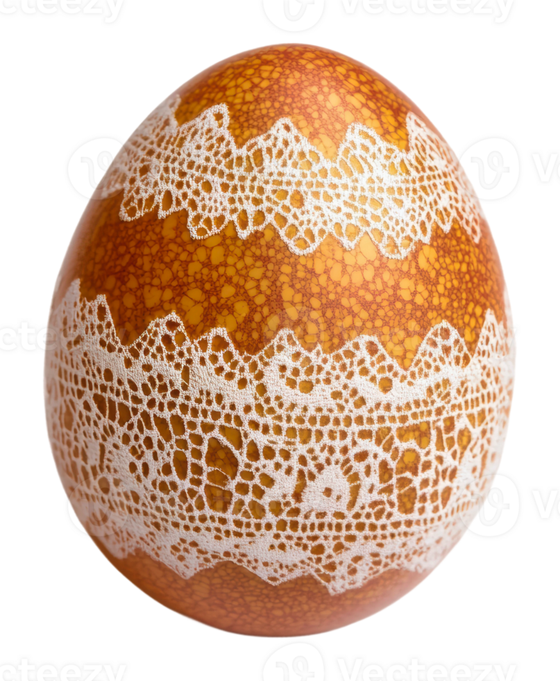 Decoratively designed egg with lace pattern png