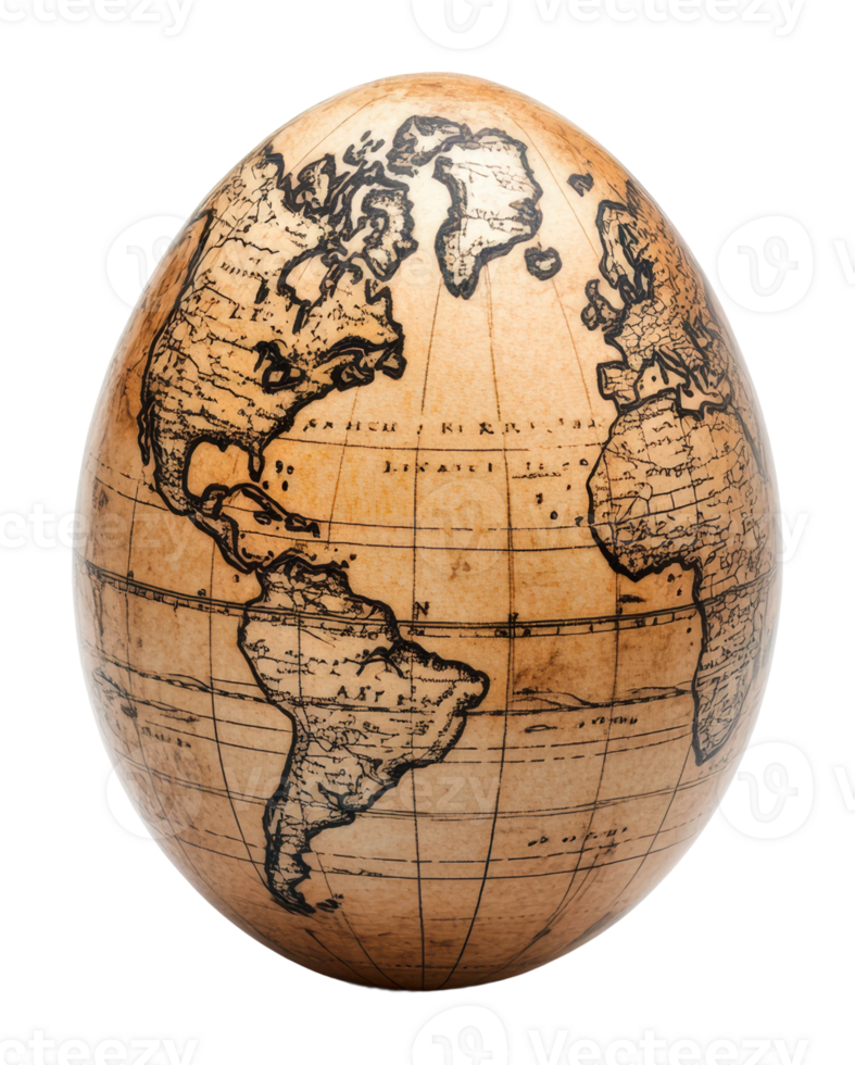 Decorative globe shaped like an egg png
