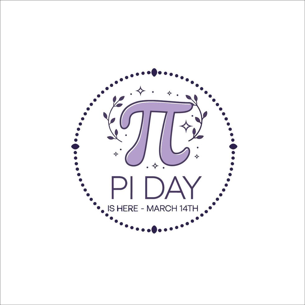 Cheerful Pi Day Design with Stylized Pi Symbol and Modern Typography vector