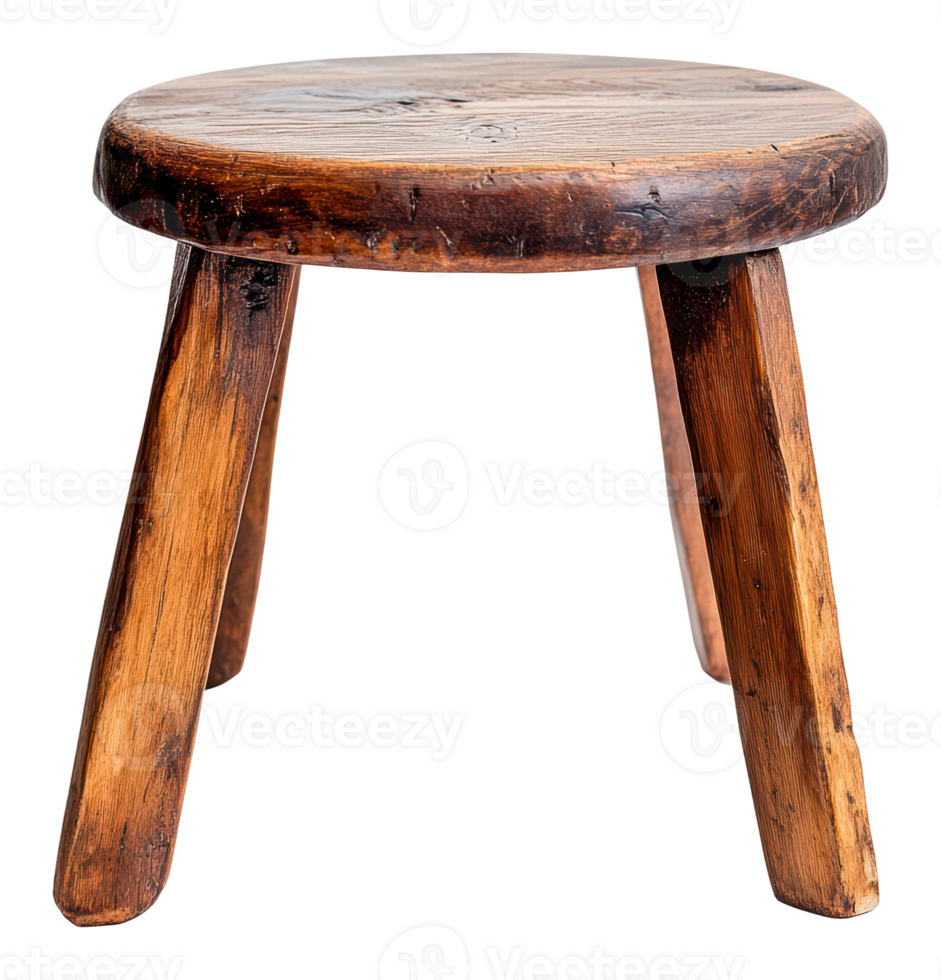 Wooden stool made from natural materials png