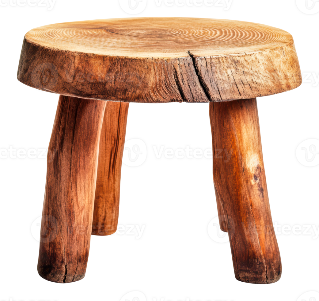 Wooden stool crafted from natural materials png