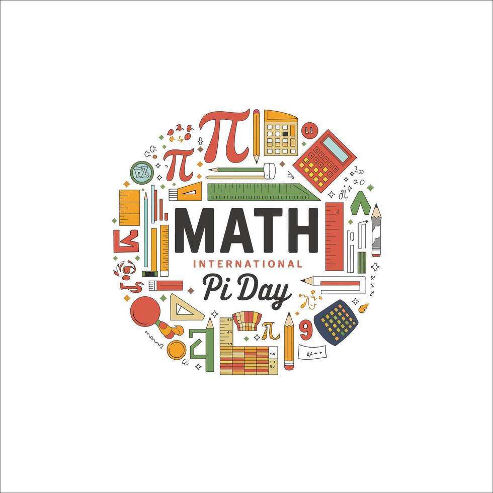 Mathematics Inspired Pi Day Artwork for Events and Merchandise vector
