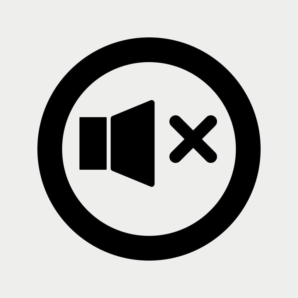 Multimedia No Audio Button icon vector