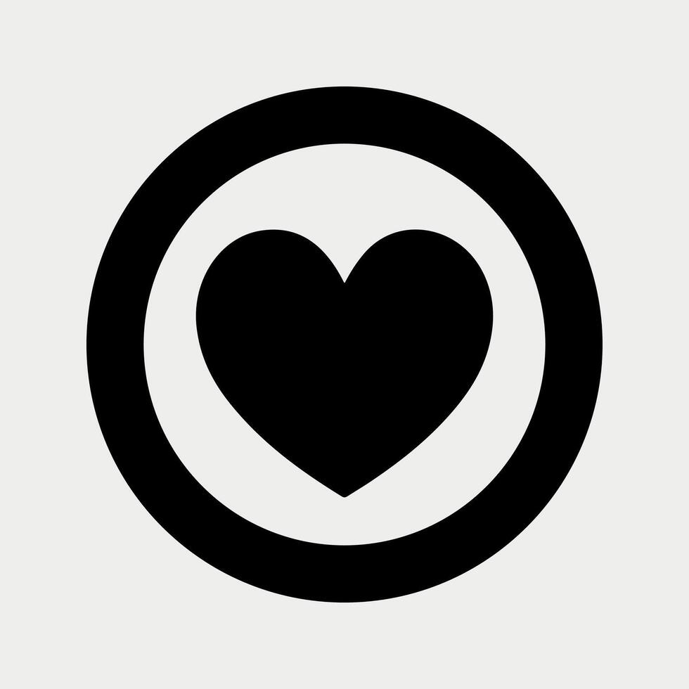 Multimedia Favourite Heart Button icon vector