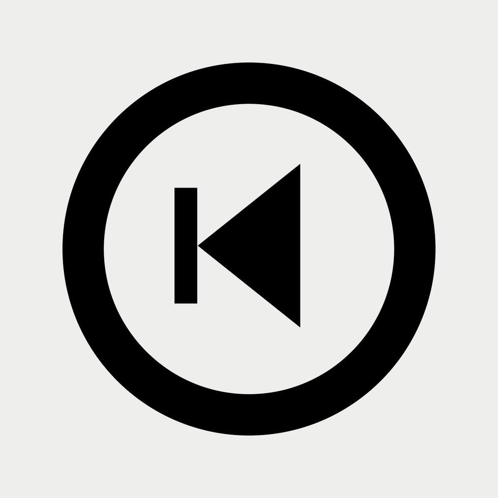 Multimedia Reverse Button icon vector