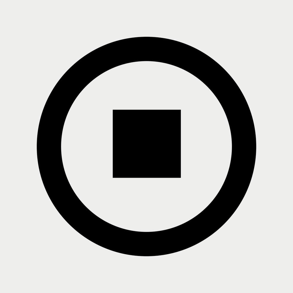Multimedia Stop Button icon vector