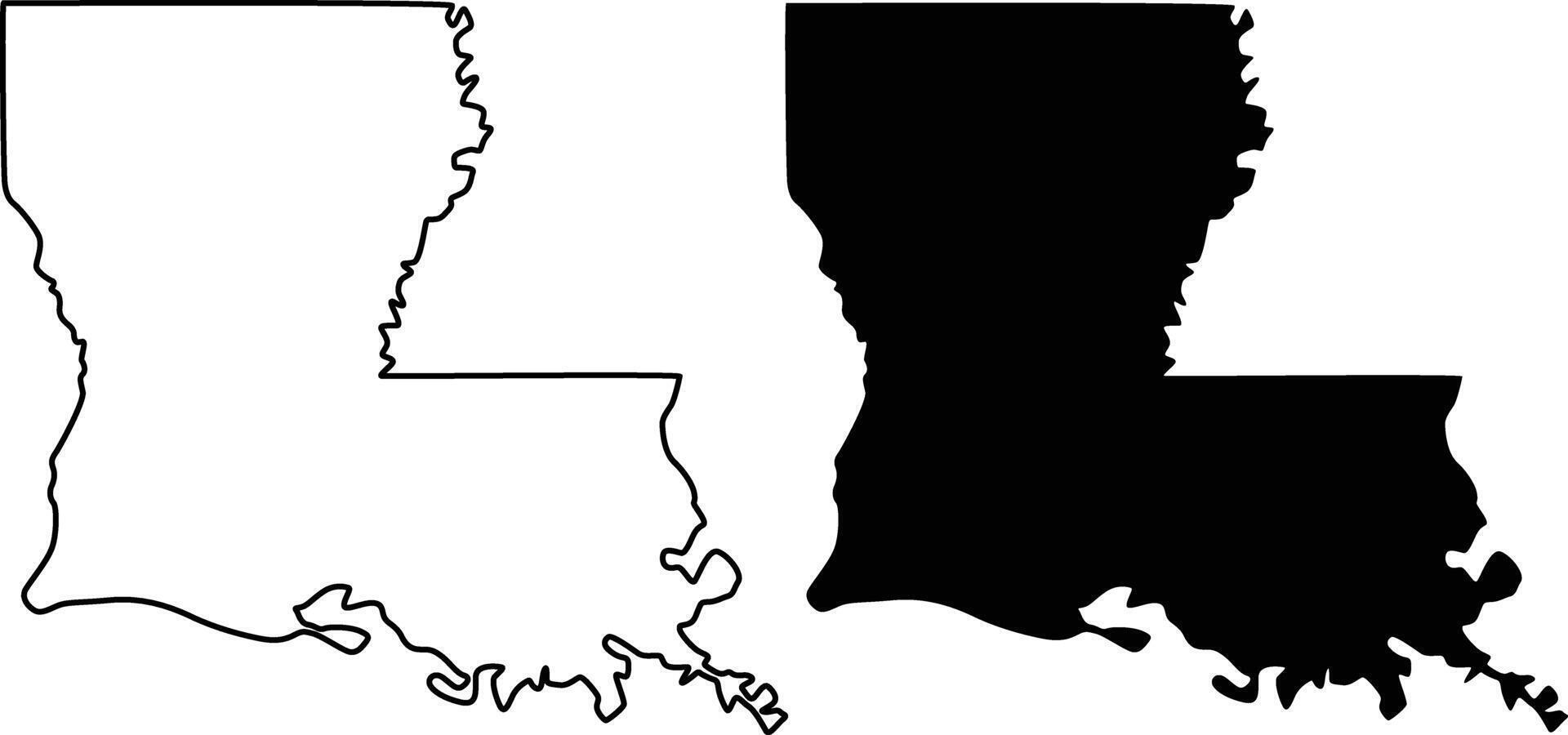 Louisiana U.S. state outine and silhouette icon design vector