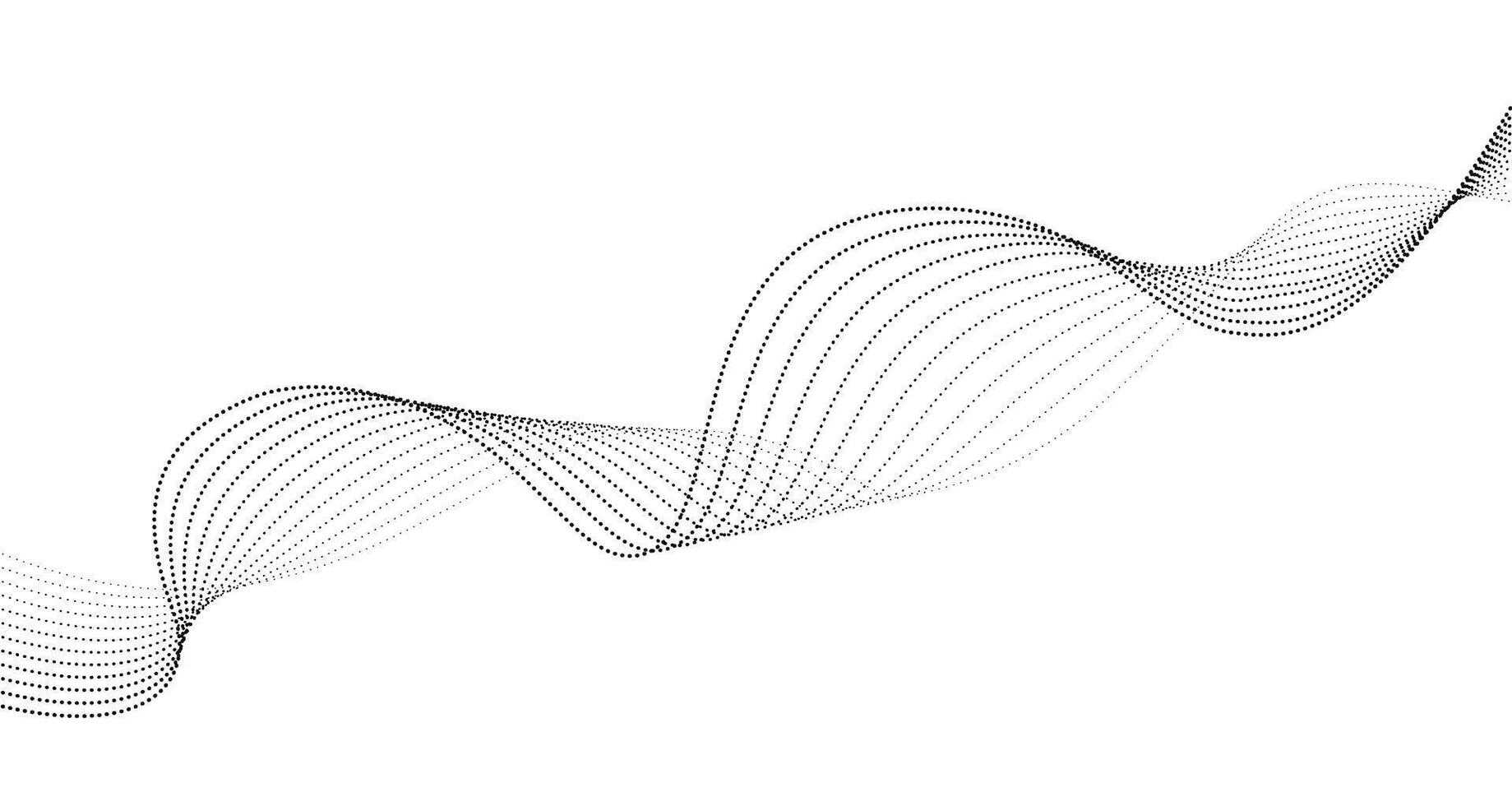 Dynamic dotted halftone wavy lines .Abstract smooth wave lines background for technology, science, innovation concepts vector
