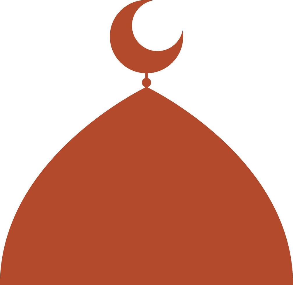 Arched Red Mosque Domes with Crescent Moons vector