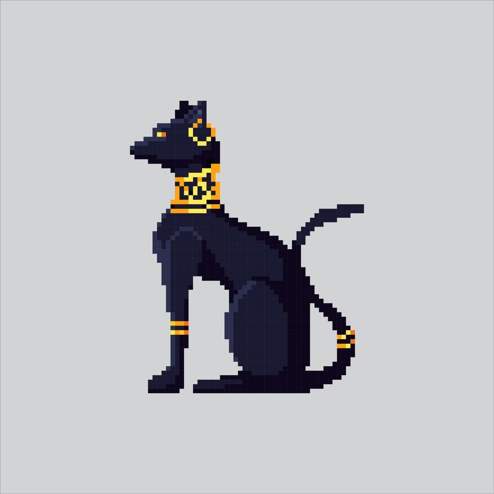 Pixel art illustration Sphynx Cat. Pixelated Cute Cat. Sphynx Cat Animal Icon pixelated for the pixel art game and icon for website and game. vector