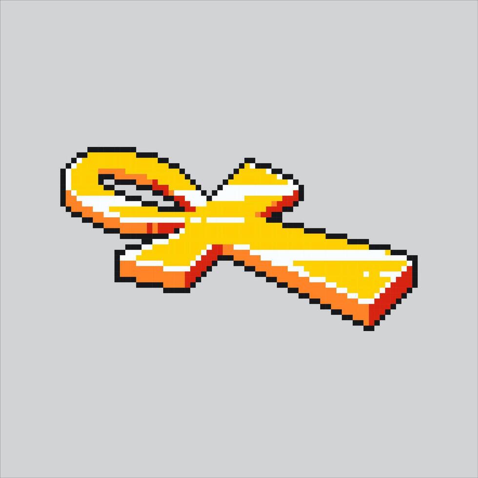 Pixel art illustration Egypt Ankh. Pixelated Ankh Cross Symbol. Egypt Ankh Cross Symbol Icon pixelated for the pixel art game and icon for website and game. vector