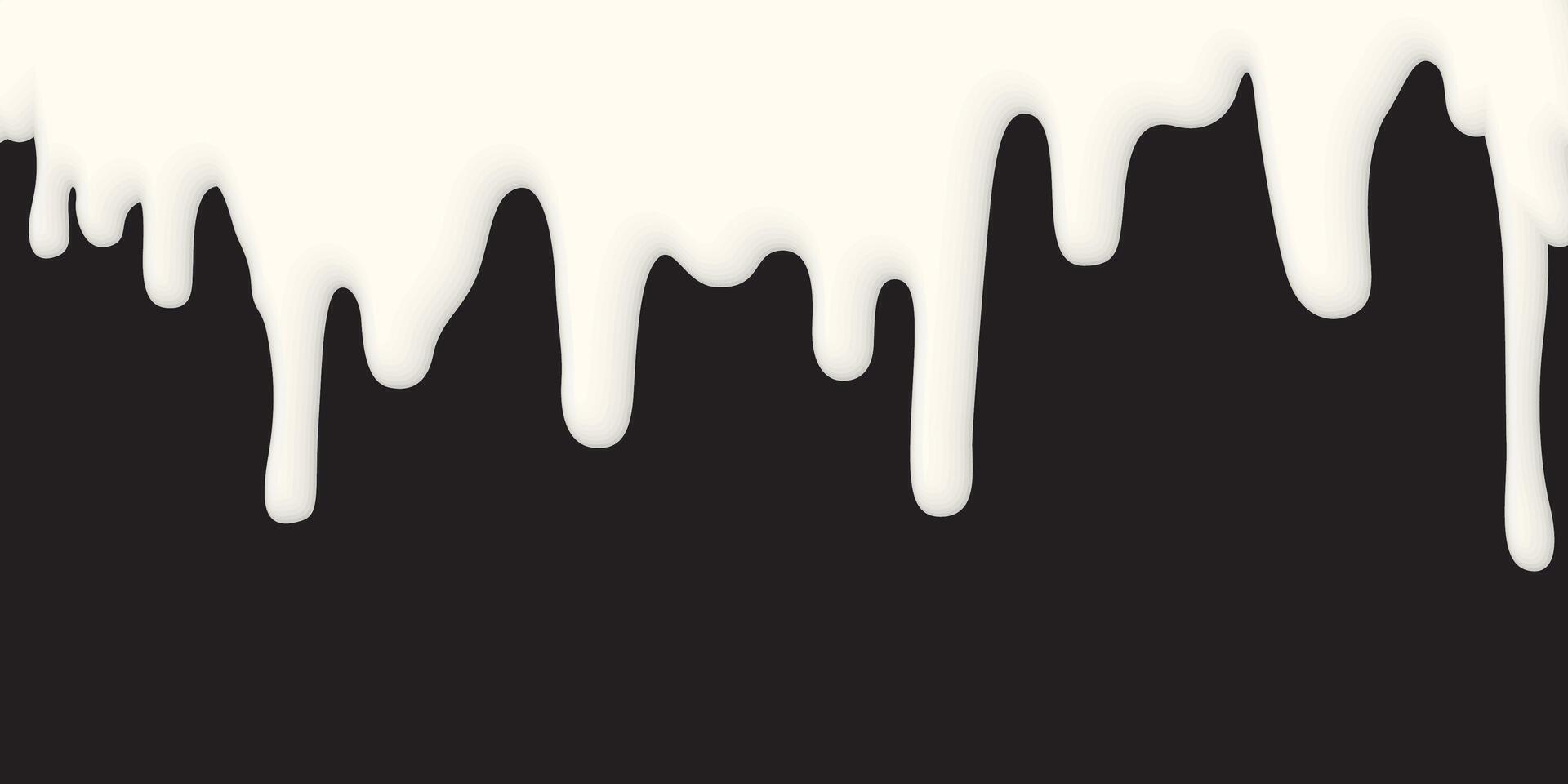 Fresh milk drop on black background graphic illustration have blank space. vector