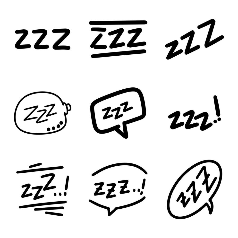 Sleepy and sleeping symbols, creative collection on white background vector