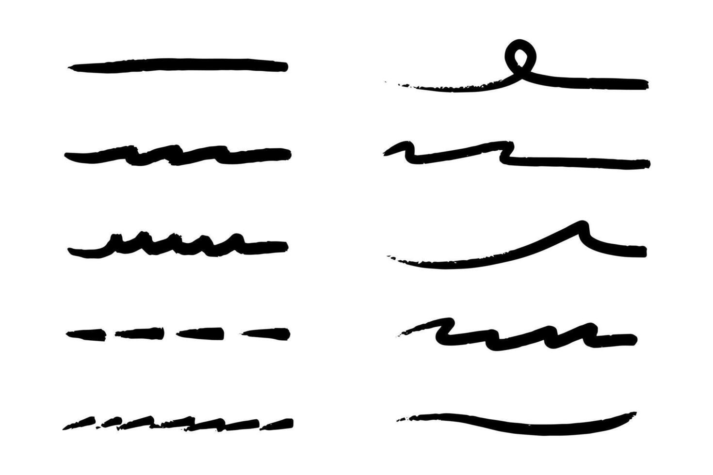 Collection of creative underline images on white background vector
