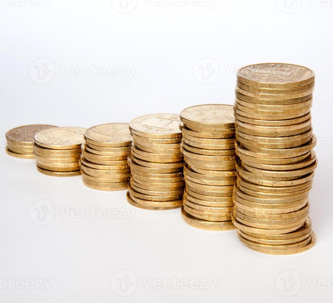 coins of Ukrainian hryvnias. photo