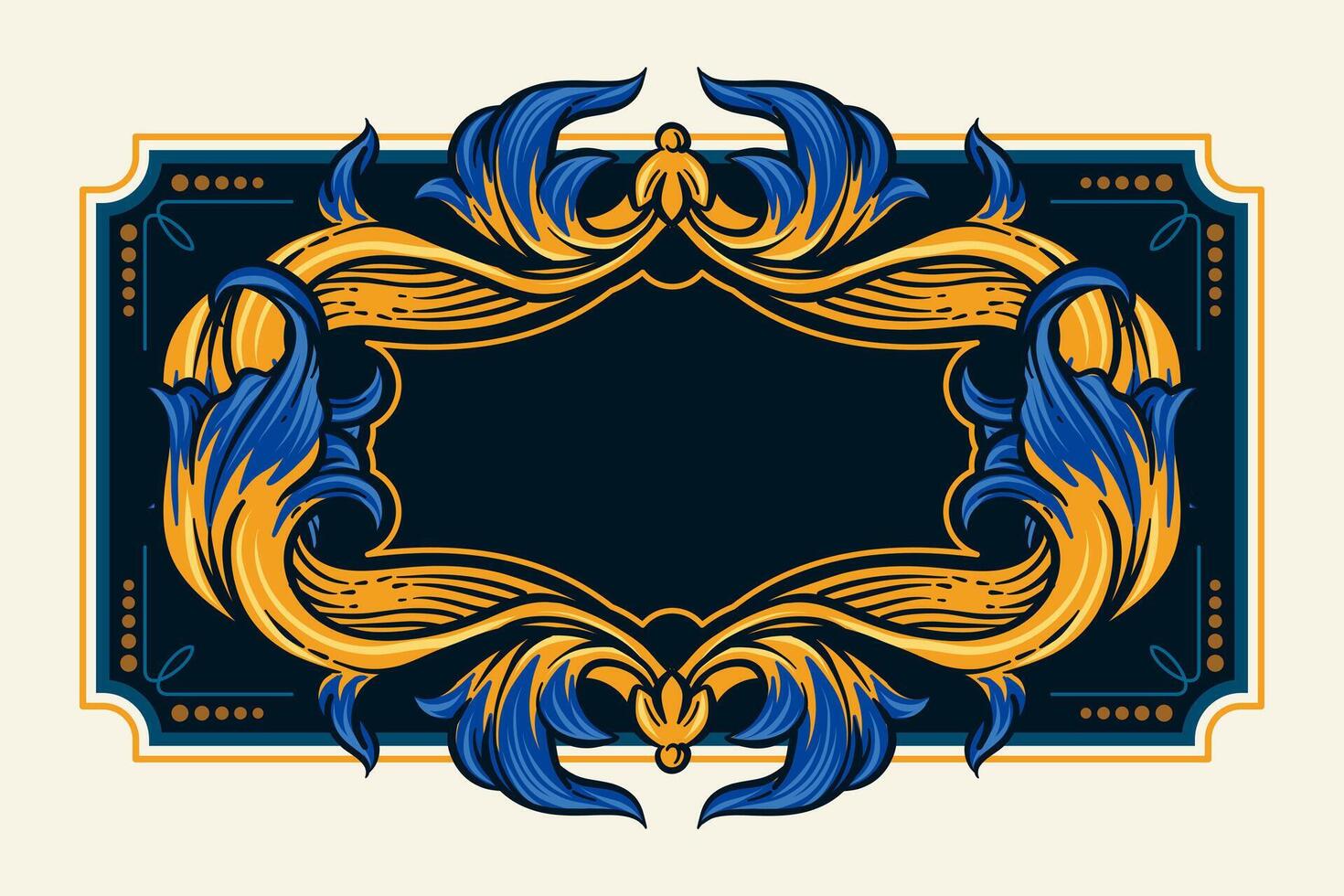 brand label design with hand drawn ornaments vector