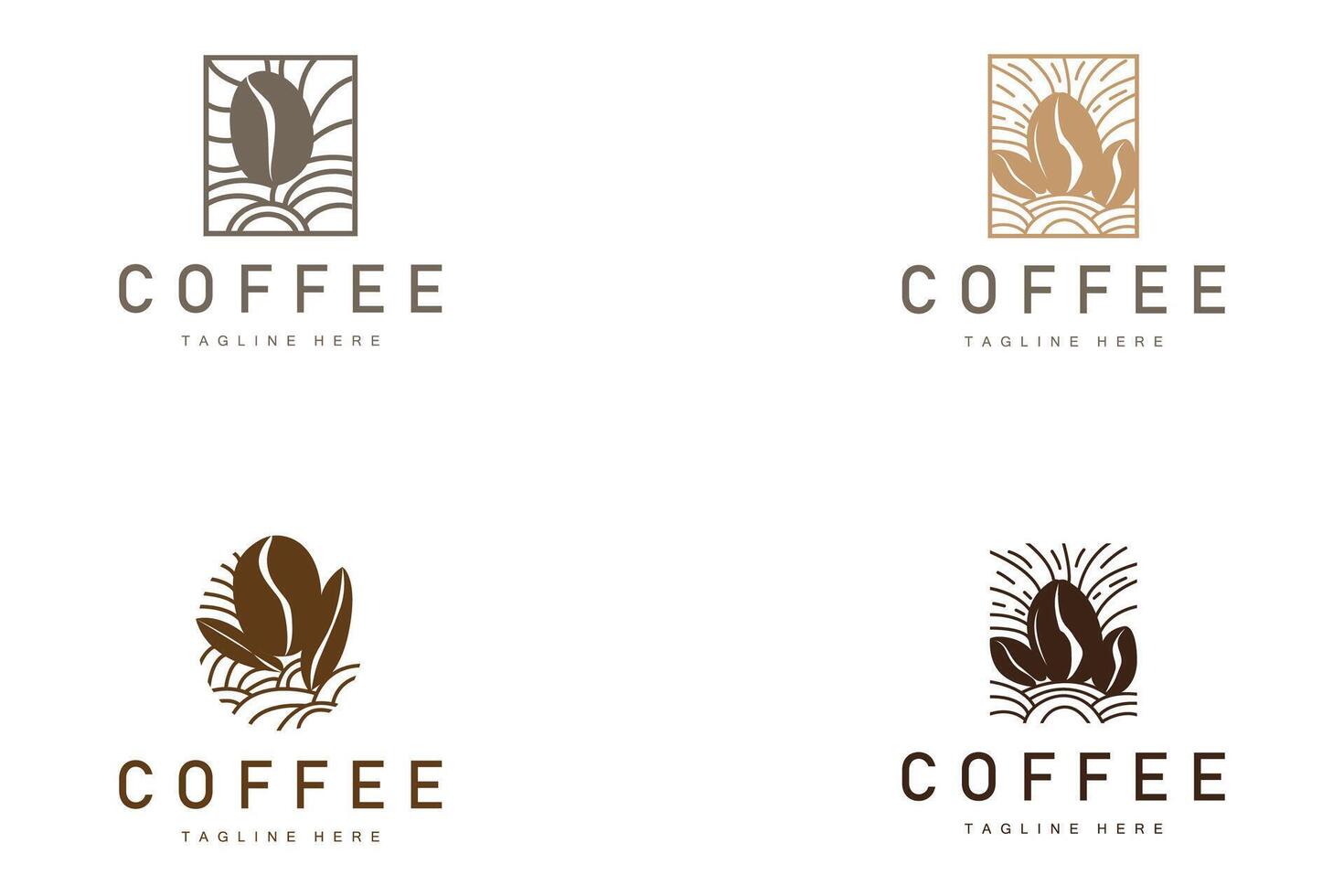 Coffee Shop Logo, Black Coffee Bean Design Simple Symbol Illustration Template vector
