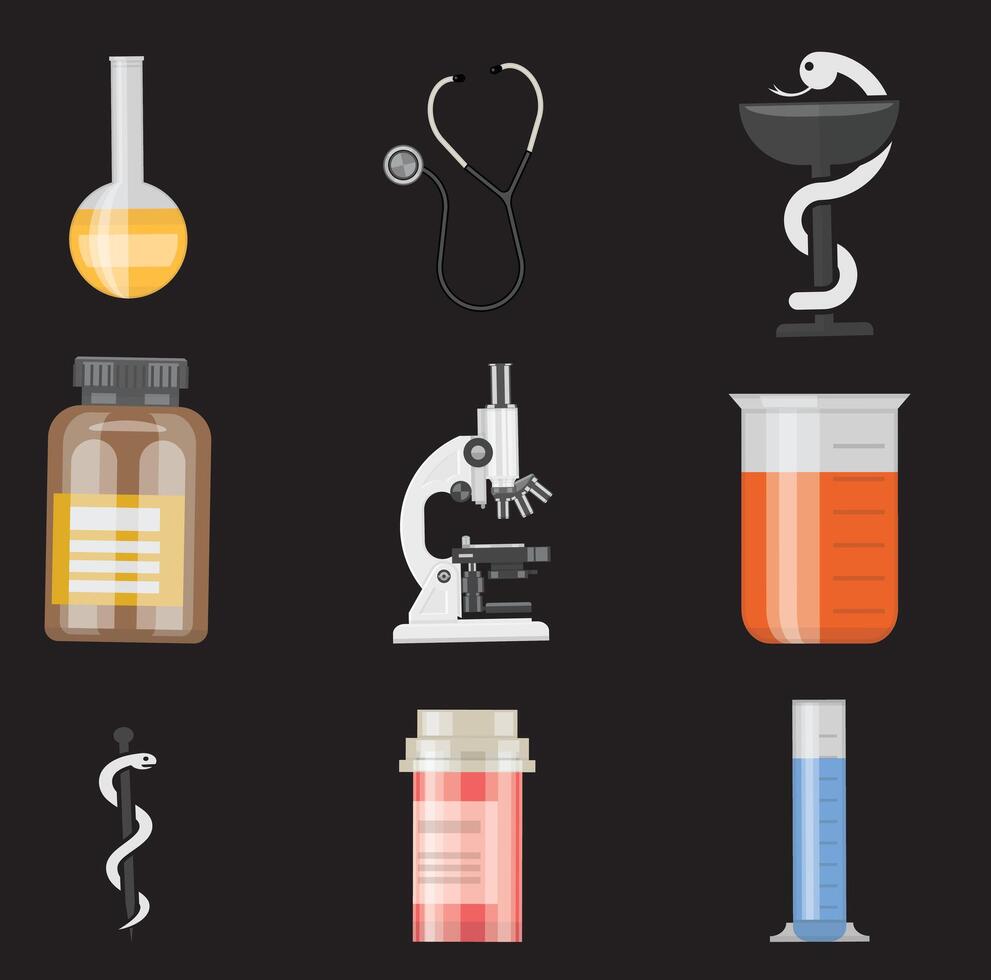 Flat Design Medicine Elements vector