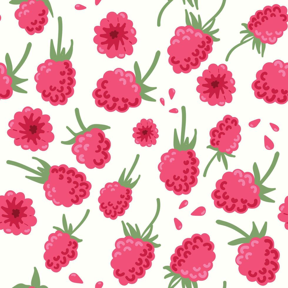 Modern abstract sweet raspberries design with seamless Fruits pattern and unique textures, ideal for fabric, stationery, and home decor. vector