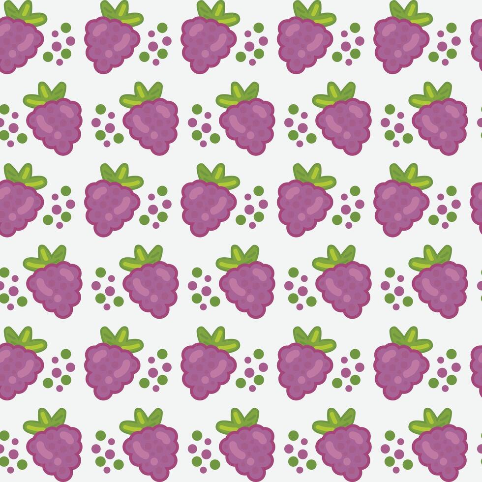 Sweet Raspberry Pattern with Decorative Dots, Modern Seamless Design vector