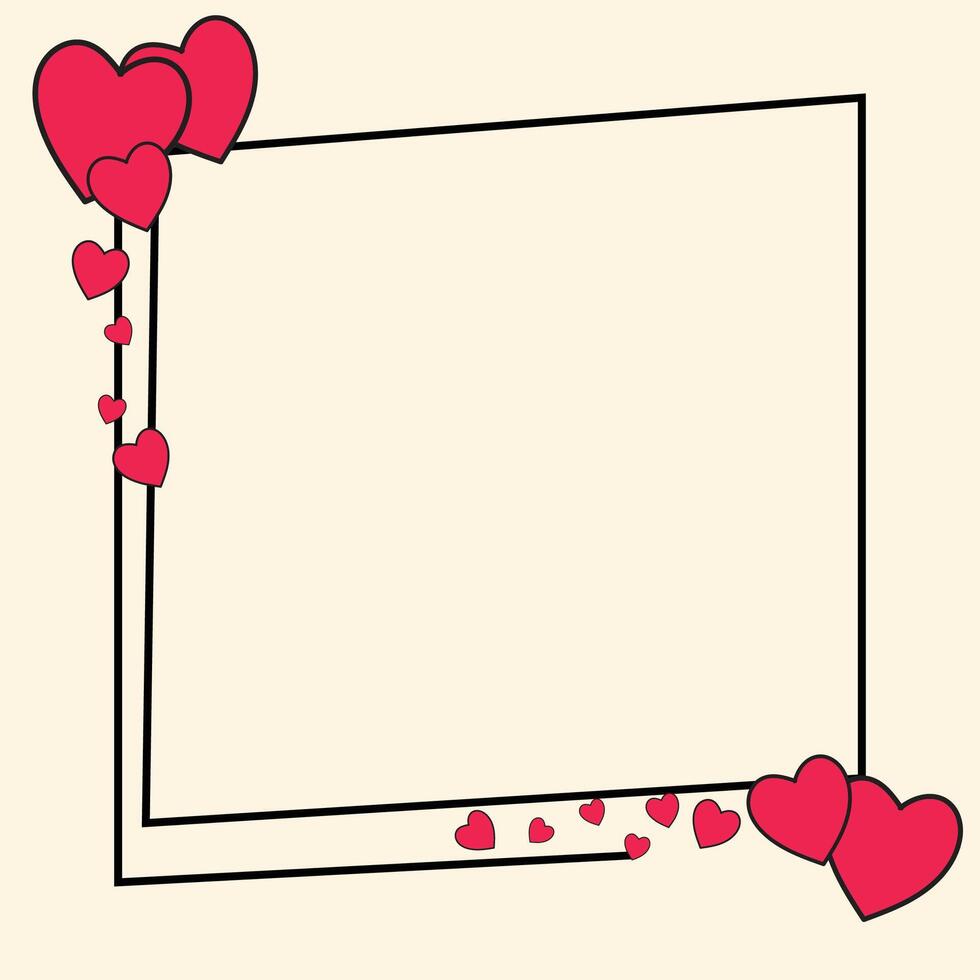 valentine frame design with heart elements. square frame vector