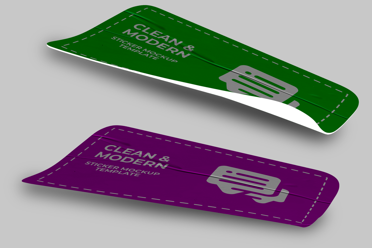 Peeling Effect Sticker Mockup Templates for Realistic Presentations psd