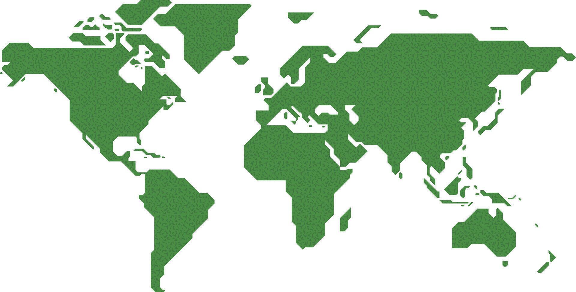 simple straight line map of the world vector