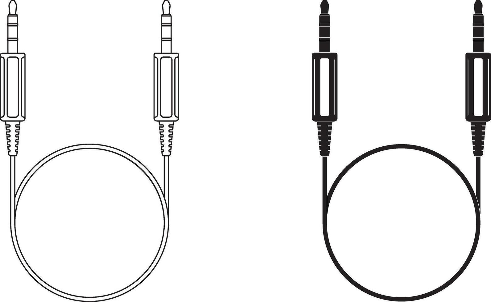 Phone connector or audio cable icon set vector