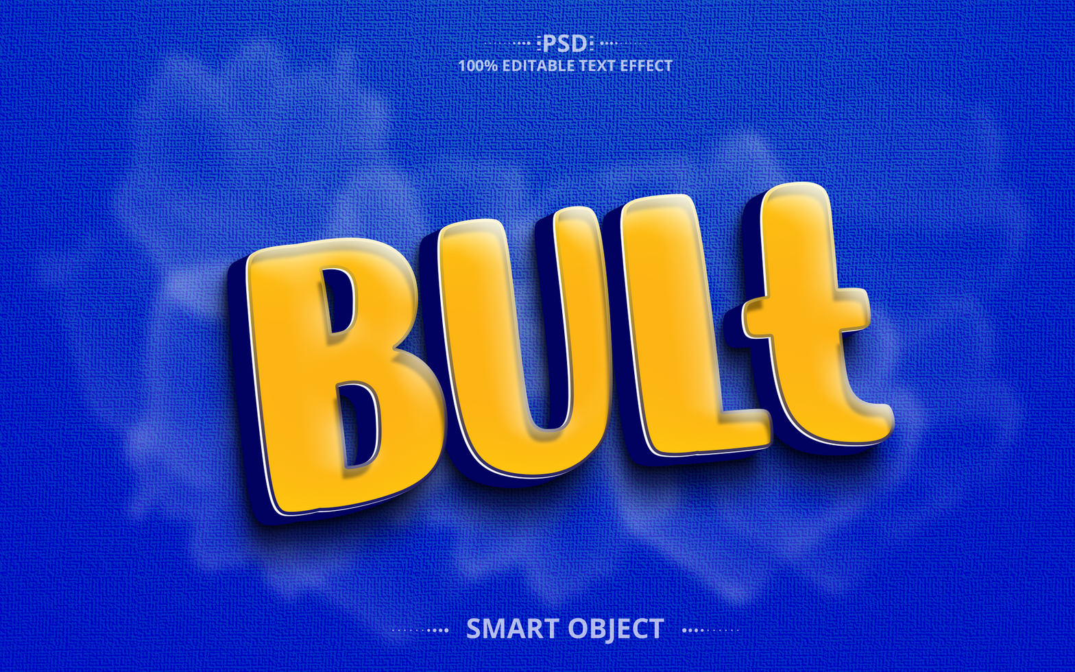 Bult 3D creative text effect design psd