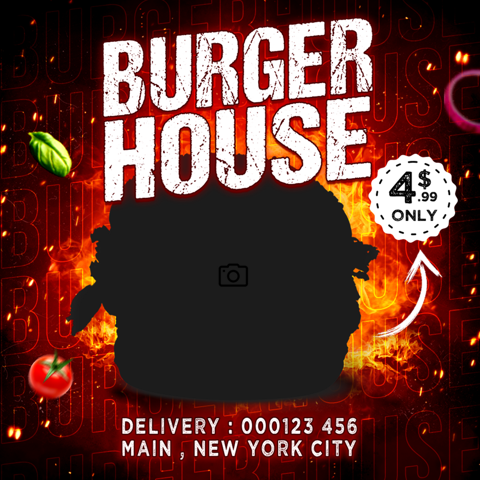 Burger House Social Media Template psd