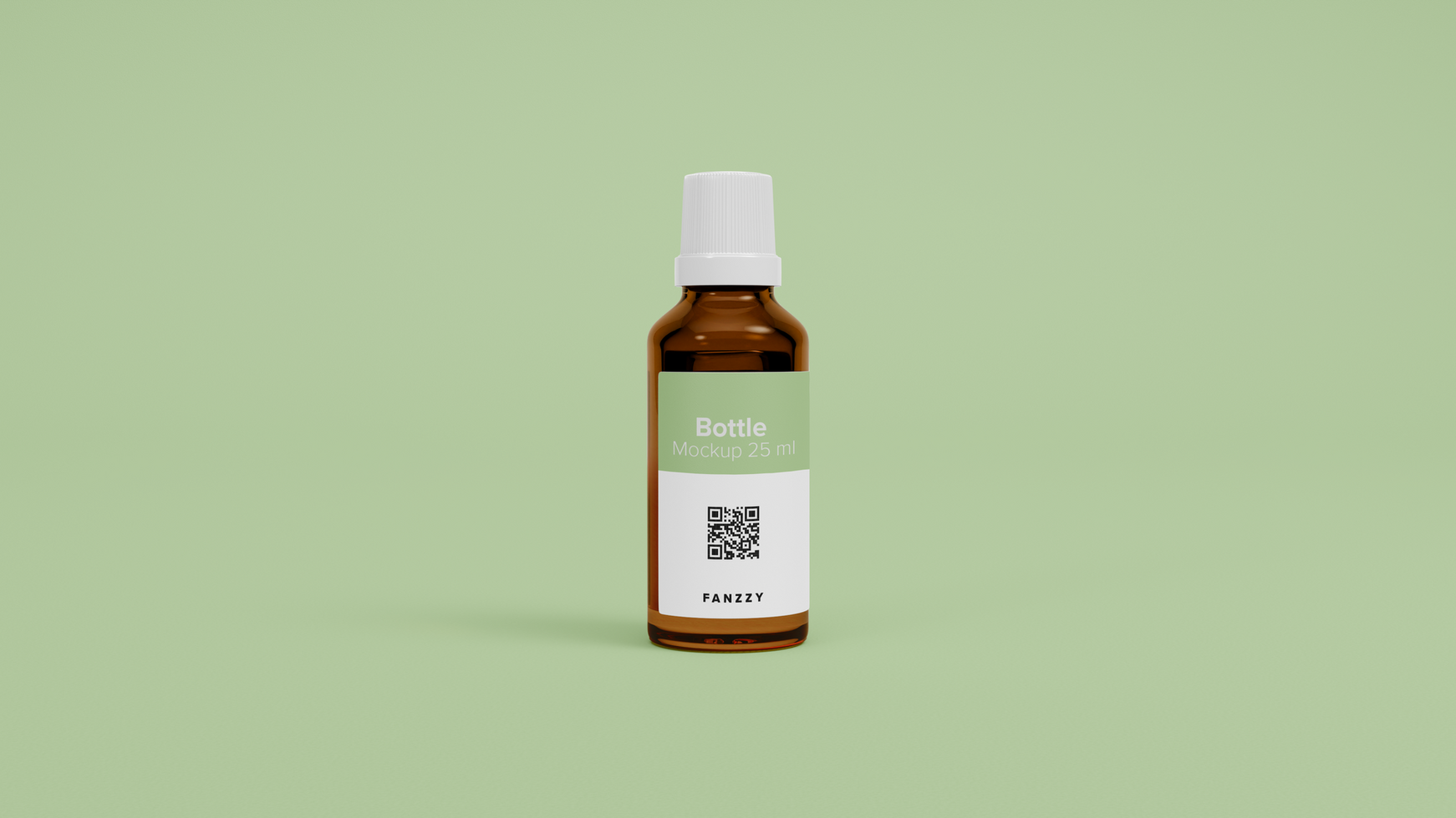 Mockup bottle with label on a green background psd