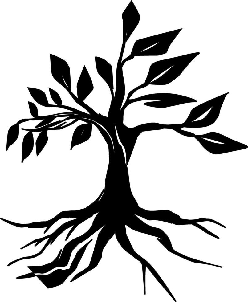 Silhouette of tree illustration in black color vector