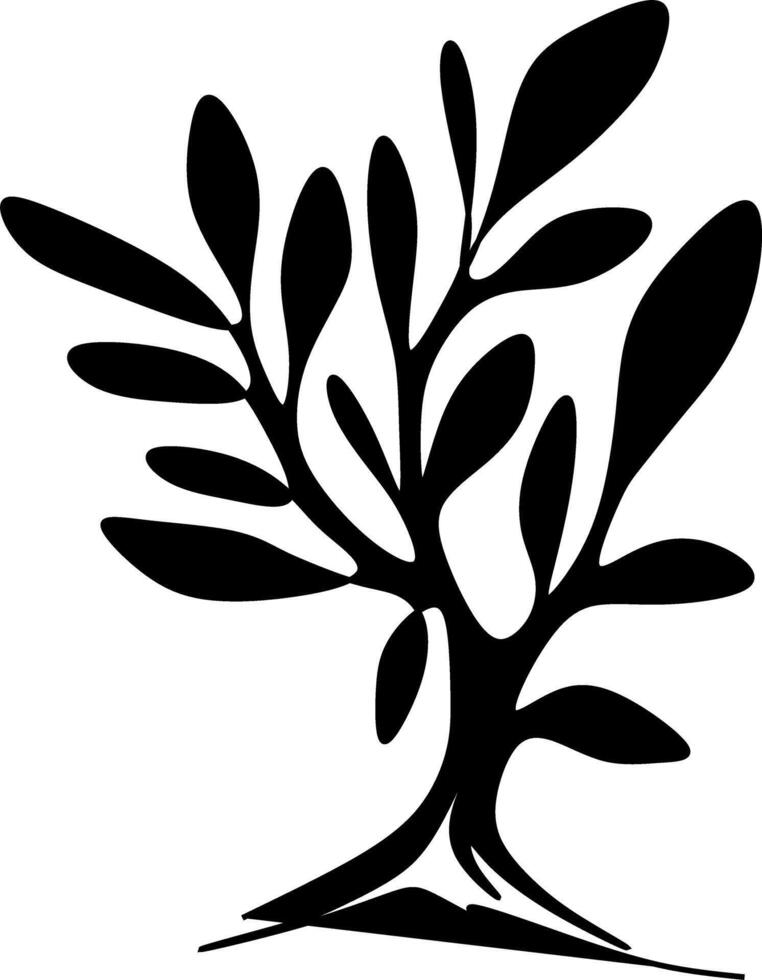 Silhouette of tree illustration in black vector