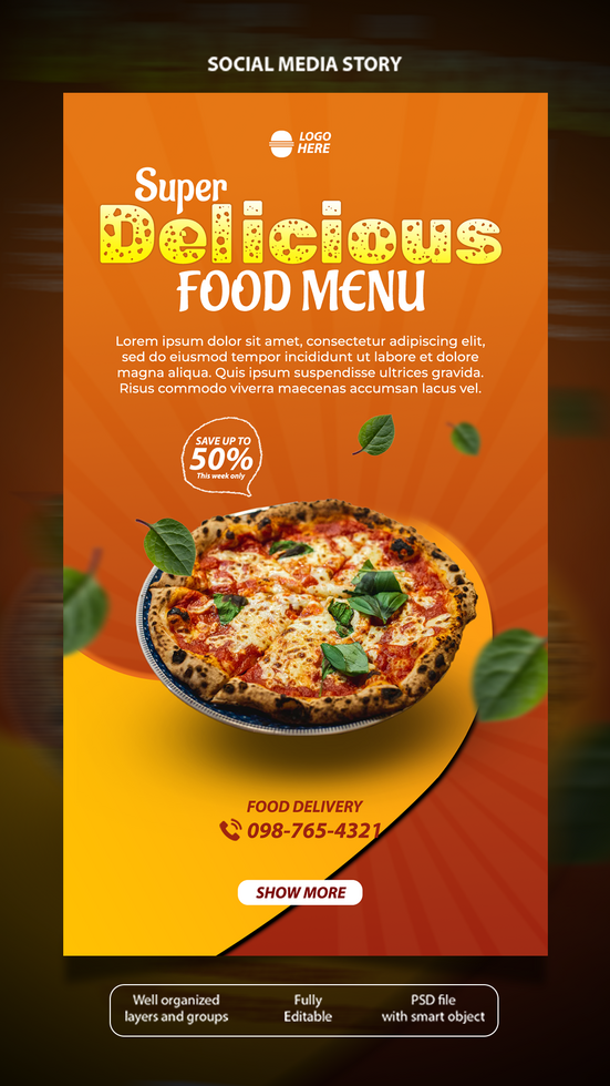 A pizza restaurant flyer template psd