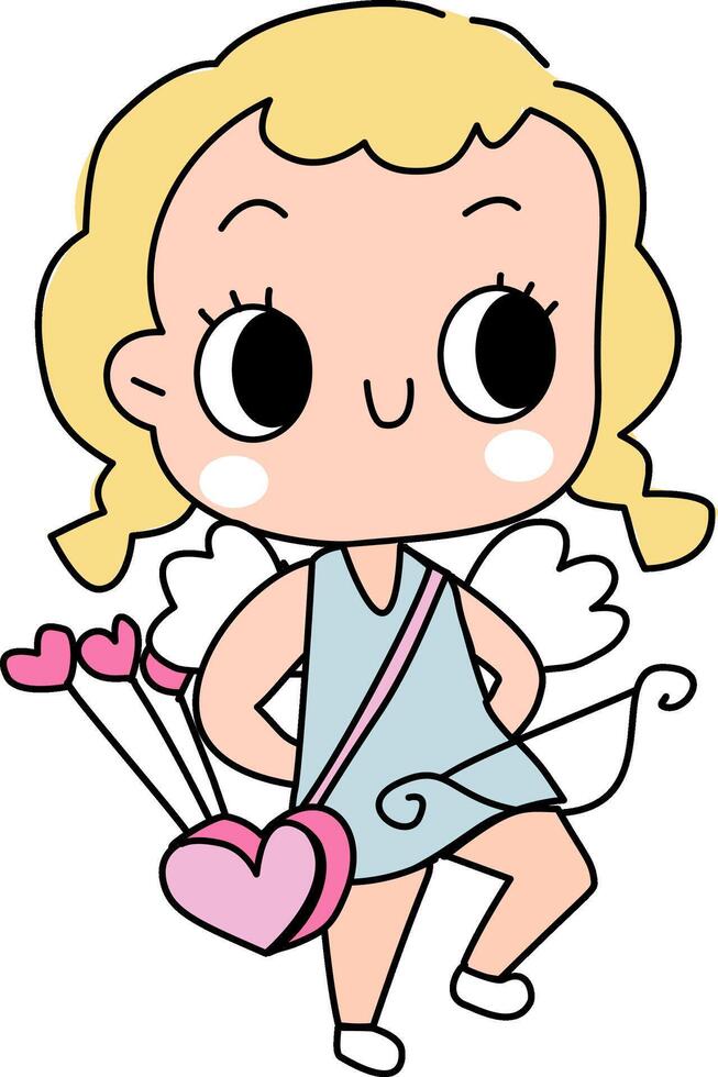Cupid angel valentines cartoon vector