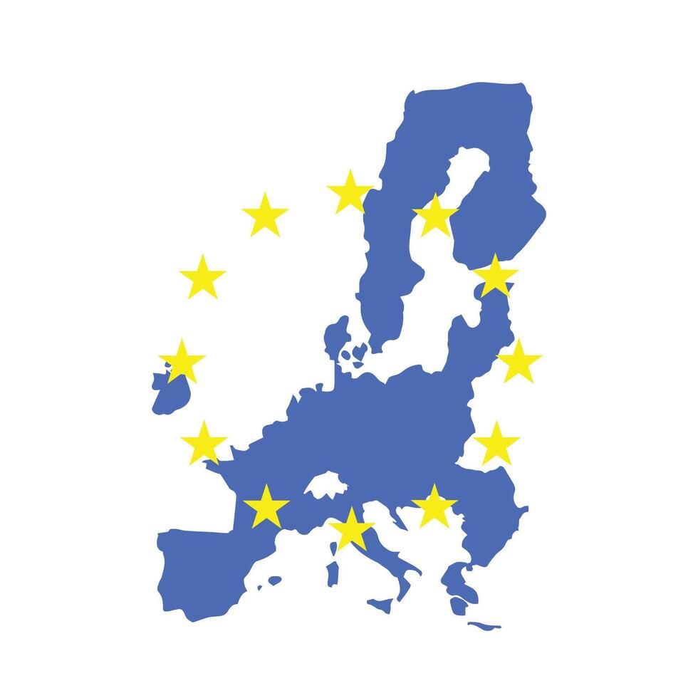 Eu map background. European union icon europe stars design illustration design vector