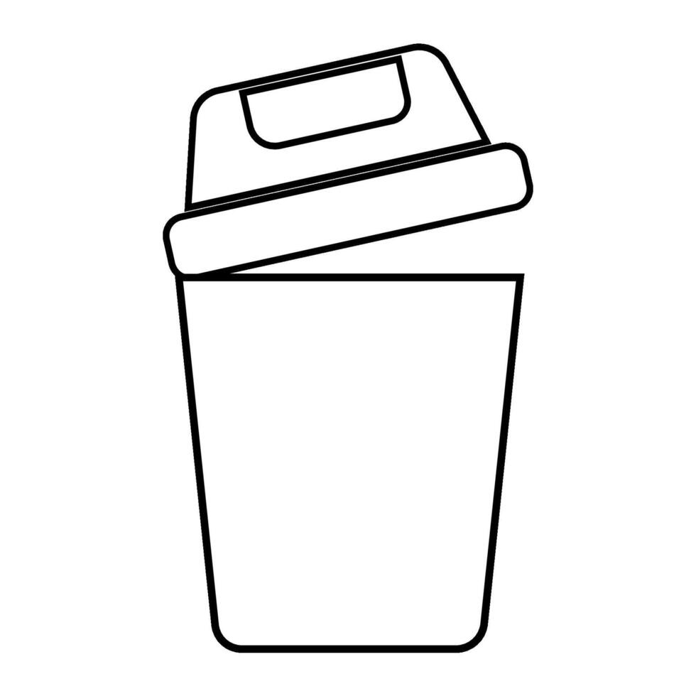 wastebasket silhouette icon design template trash vector