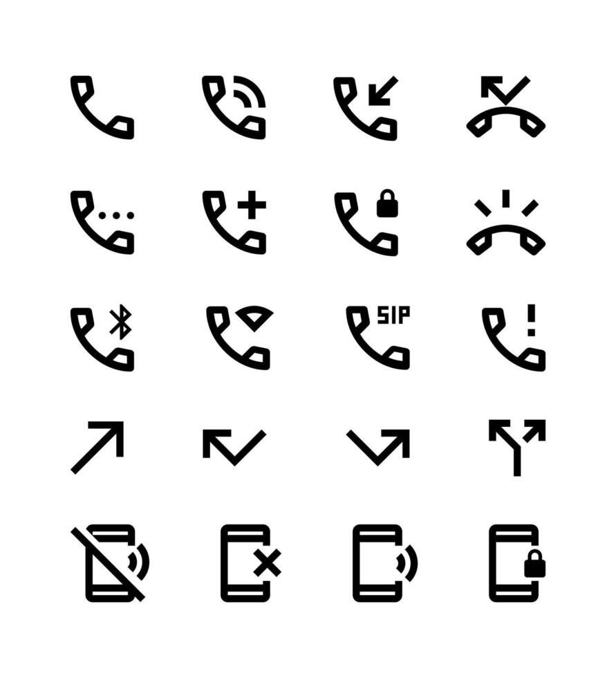 Illustration set of phone icons vector