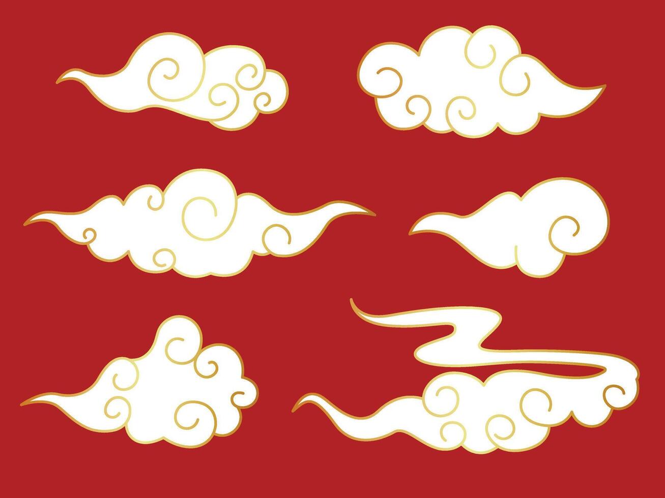 Traditional decorative chinese clouds design element, new year japanese and chinese ornament vector