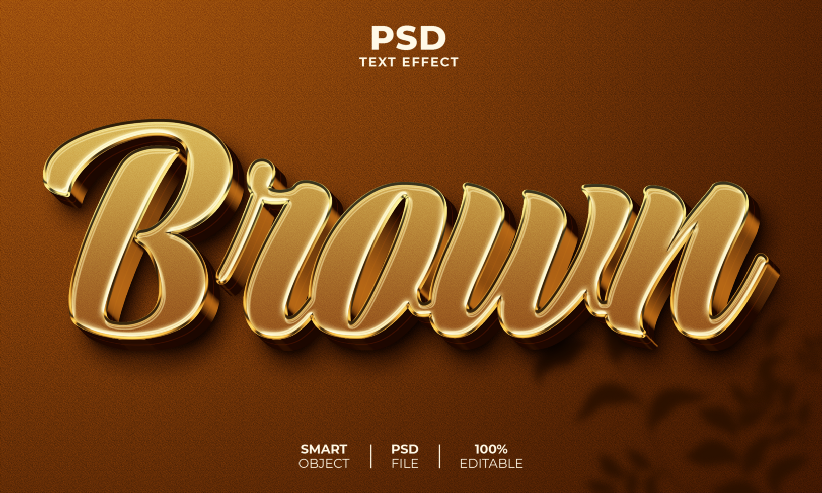 Brown 3D editable text effect psd
