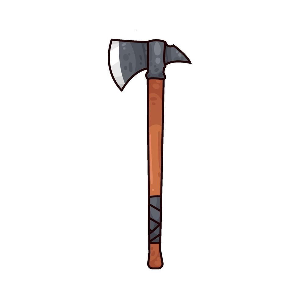 ax with wooden handle vector