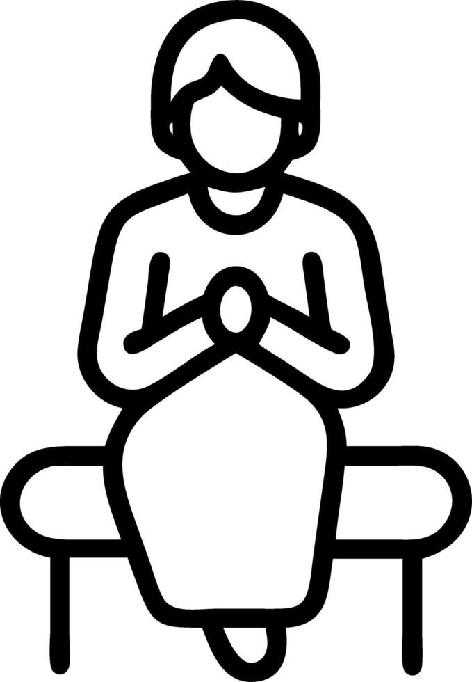 Candid image of an elderly woman sitting alone in a church pew vector