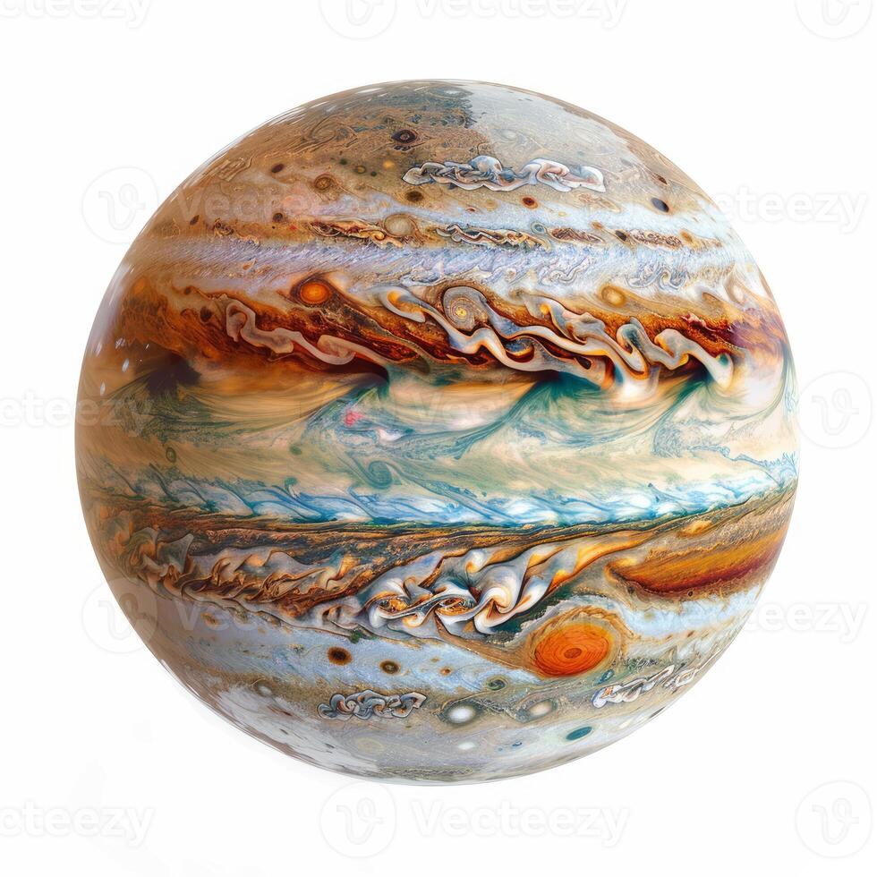Jupiter planet rotating showing great red spot photo