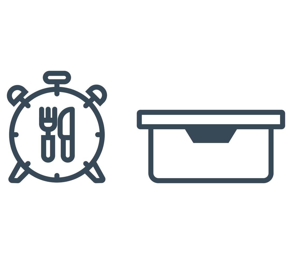 Lunch Box with editable stroke stock illustration vector