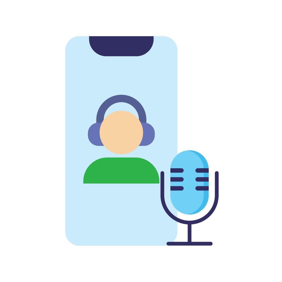 Podcast icon design illustration Template stock illustration. Stroke Editable vector