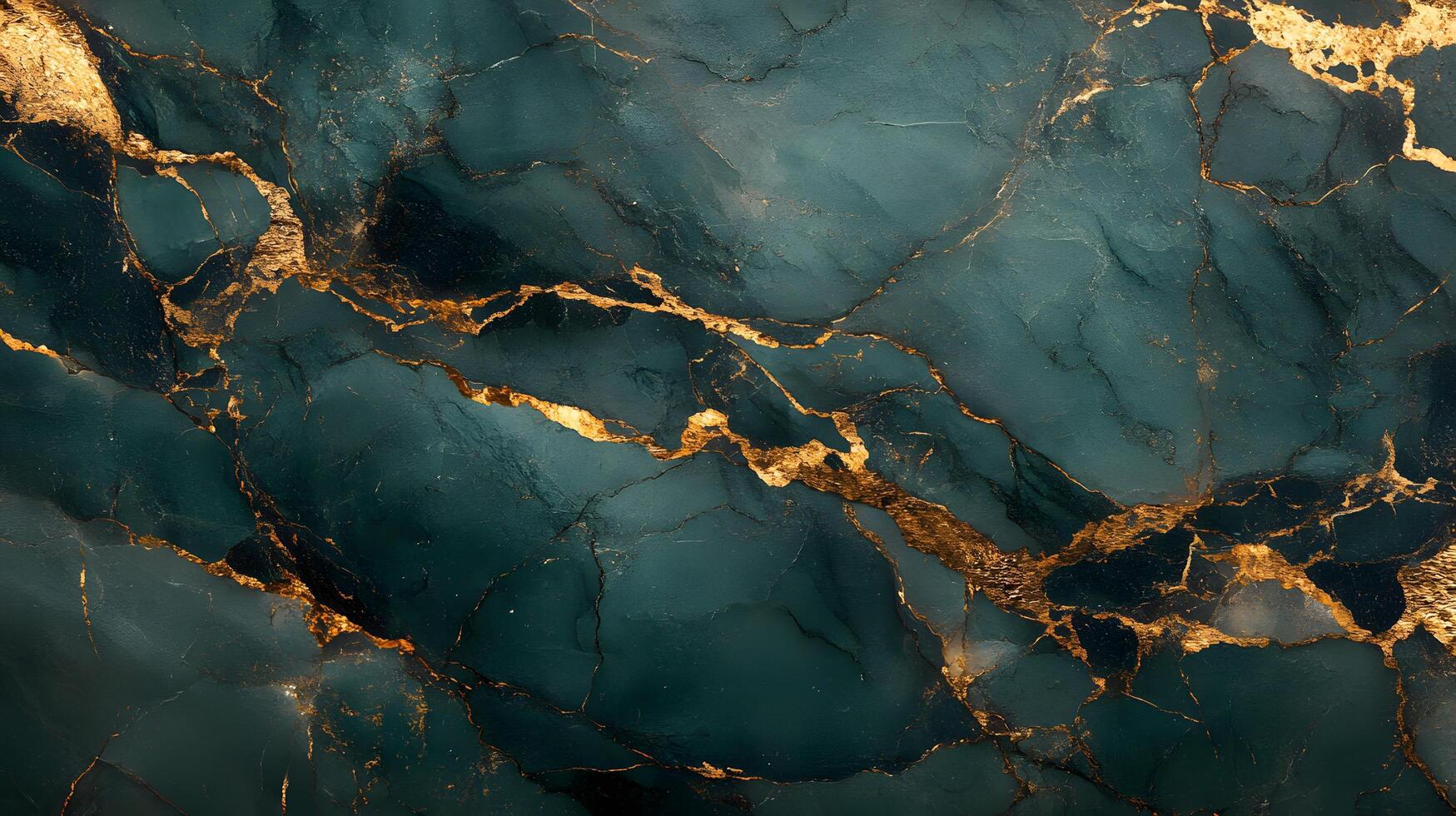 Elegant dark emerald marble pattern with golden veins creates luxury surface texture, showcasing premium natural stone with dramatic metallic accents and polish. valuable photo