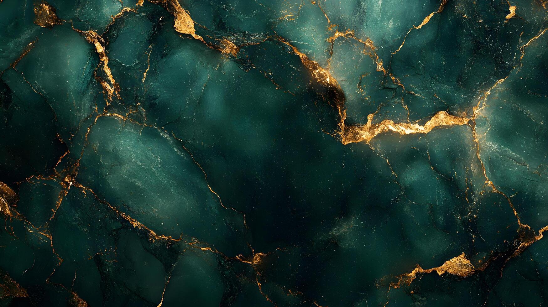 Elegant dark emerald marble pattern with golden veins creates luxury surface texture, showcasing premium natural stone with dramatic metallic accents and polish. expensive photo